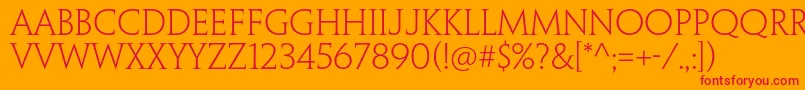 フォントPenumbraserifstdLight – オレンジの背景に赤い文字