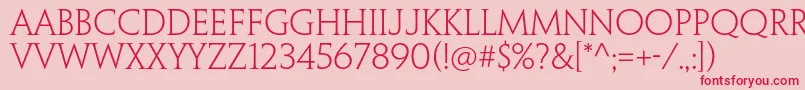 PenumbraserifstdLight Font – Red Fonts on Pink Background