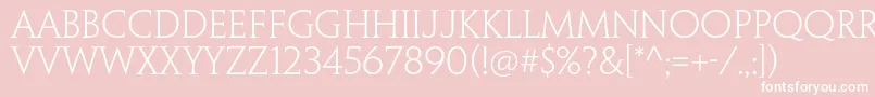 PenumbraserifstdLight Font – White Fonts on Pink Background