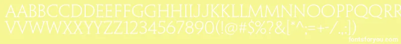 PenumbraserifstdLight Font – White Fonts on Yellow Background