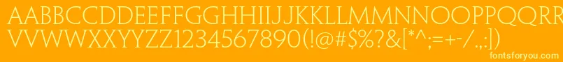 PenumbraserifstdLight Font – Yellow Fonts on Orange Background