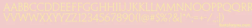 PenumbraserifstdLight Font – Yellow Fonts on Pink Background