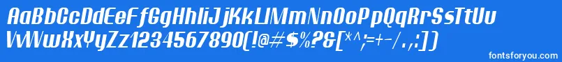 Ptarmci Font – White Fonts on Blue Background