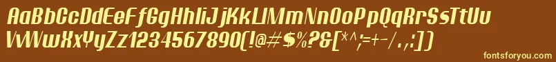 Ptarmci Font – Yellow Fonts on Brown Background