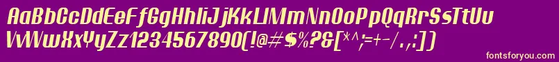 Ptarmci Font – Yellow Fonts on Purple Background
