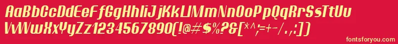 Ptarmci Font – Yellow Fonts on Red Background