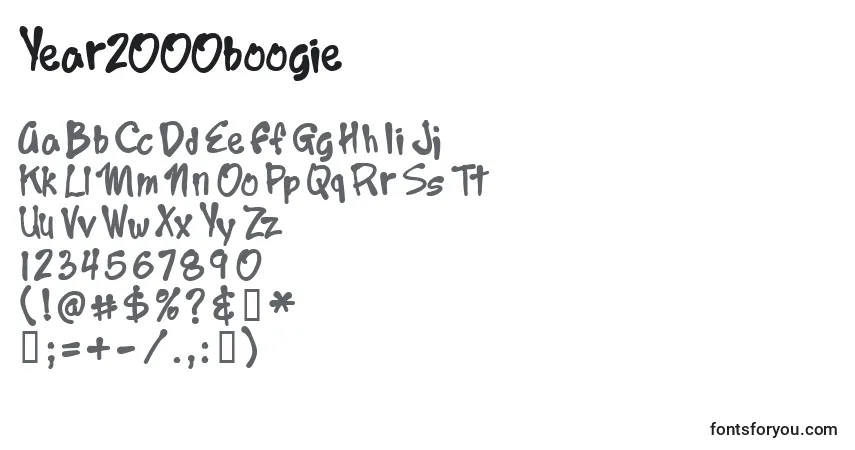 A fonte Year2000boogie – alfabeto, números, caracteres especiais