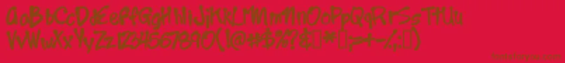 Year2000boogie Font – Brown Fonts on Red Background