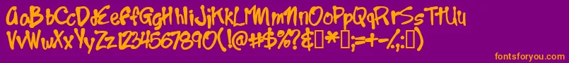 Year2000boogie Font – Orange Fonts on Purple Background