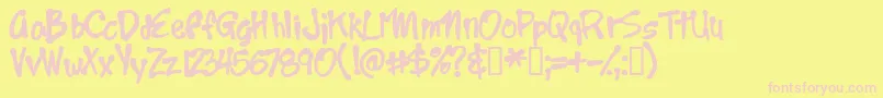 Year2000boogie Font – Pink Fonts on Yellow Background