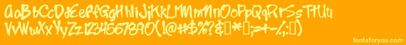 Year2000boogie-fontti – keltaiset fontit oranssilla taustalla