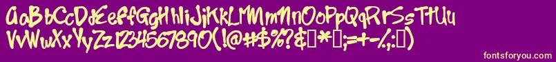 Year2000boogie Font – Yellow Fonts on Purple Background
