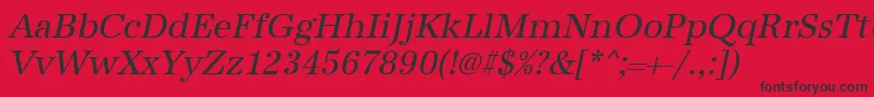 UrwantiquatnarOblique Font – Black Fonts on Red Background