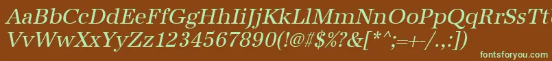 UrwantiquatnarOblique Font – Green Fonts on Brown Background
