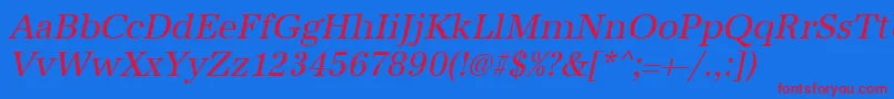 UrwantiquatnarOblique Font – Red Fonts on Blue Background