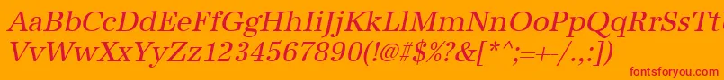 フォントUrwantiquatnarOblique – オレンジの背景に赤い文字