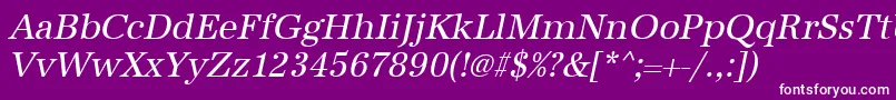 フォントUrwantiquatnarOblique – 紫の背景に白い文字