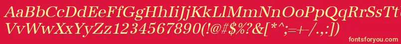 UrwantiquatnarOblique Font – Yellow Fonts on Red Background