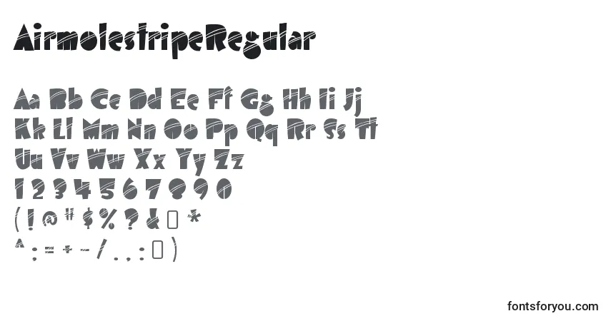 Czcionka AirmolestripeRegular – alfabet, cyfry, specjalne znaki
