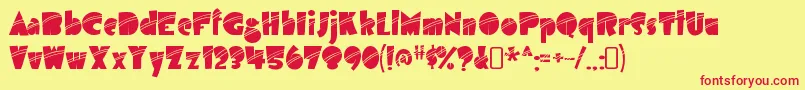 AirmolestripeRegular Font – Red Fonts on Yellow Background