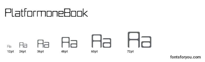 PlatformoneBook-fontin koot