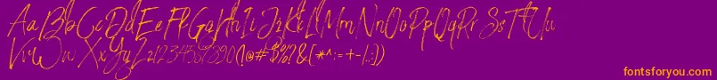 StronglovesFree Font – Orange Fonts on Purple Background