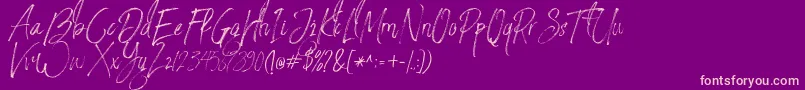 StronglovesFree Font – Pink Fonts on Purple Background