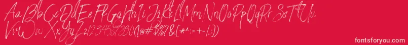 StronglovesFree Font – Pink Fonts on Red Background