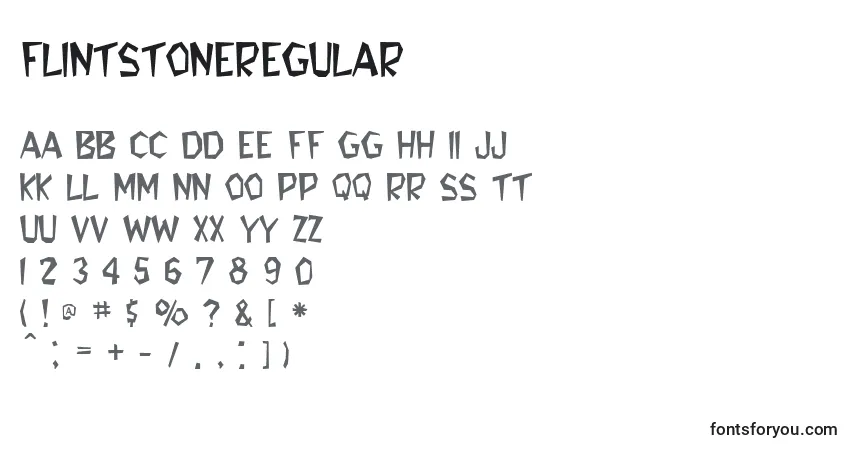 Schriftart FlintstoneRegular – Alphabet, Zahlen, spezielle Symbole