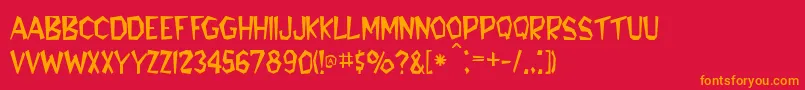 FlintstoneRegular Font – Orange Fonts on Red Background