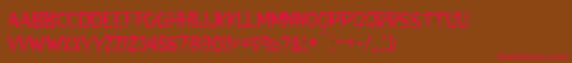 FlintstoneRegular Font – Red Fonts on Brown Background