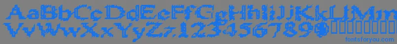 HeatSinks586 Font – Blue Fonts on Gray Background