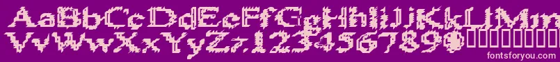 HeatSinks586 Font – Pink Fonts on Purple Background