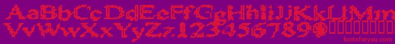 HeatSinks586-fontti – punaiset fontit violetilla taustalla