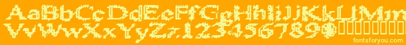 フォントHeatSinks586 – オレンジの背景に黄色の文字