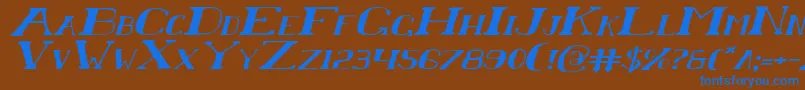 Chardinei Font – Blue Fonts on Brown Background