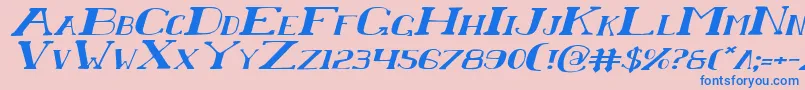 Chardinei Font – Blue Fonts on Pink Background