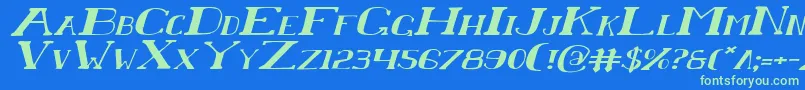 Chardinei Font – Green Fonts on Blue Background