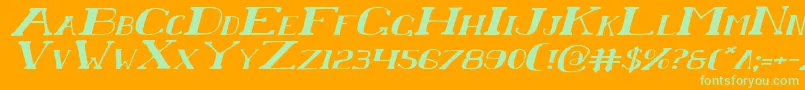 Chardinei Font – Green Fonts on Orange Background