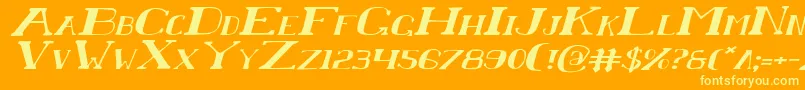 Chardinei Font – Yellow Fonts on Orange Background