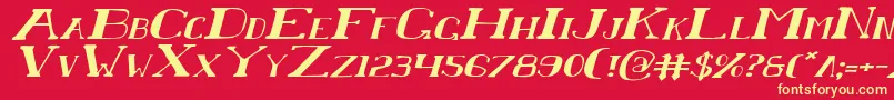 Chardinei-Schriftart – Gelbe Schriften auf rotem Hintergrund