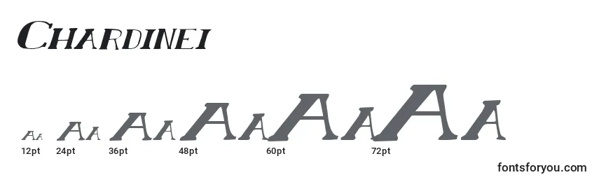 Размеры шрифта Chardinei