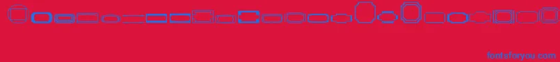 フォントBorders1Regular – 赤い背景に青い文字