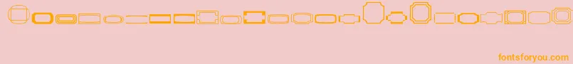 Borders1Regular-Schriftart – Orangefarbene Schriften auf rosa Hintergrund