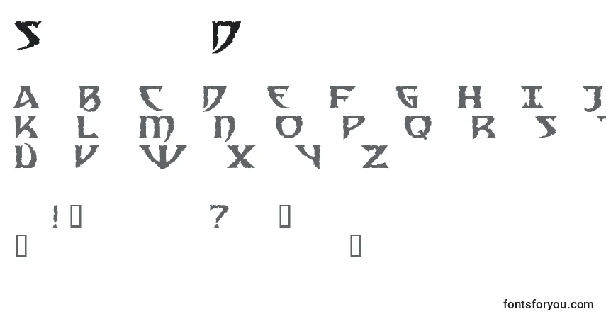 A fonte SamediDemo – alfabeto, números, caracteres especiais