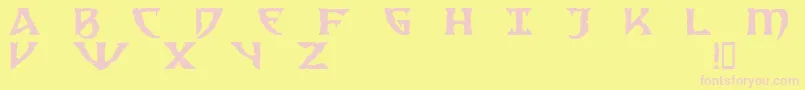 SamediDemo-Schriftart – Rosa Schriften auf gelbem Hintergrund