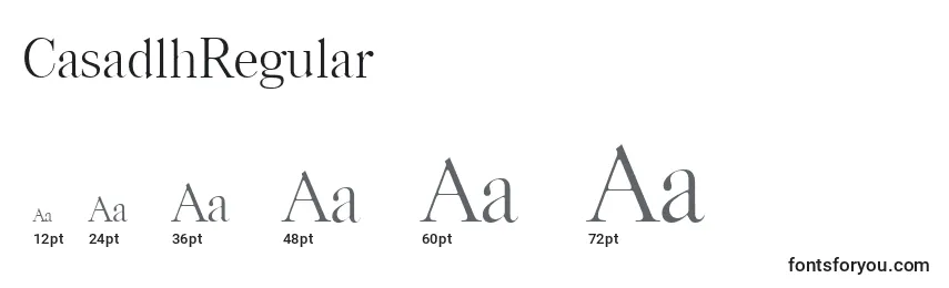 Размеры шрифта CasadlhRegular