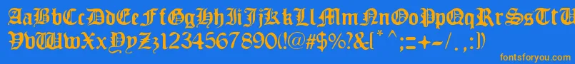 Saiba mais sobre a fonte OldEurope Fonte OldEurope – fontes laranjas em um fundo azul