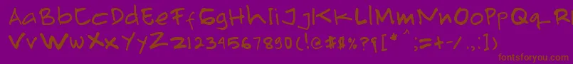 Шрифт Primahandwrite – коричневые шрифты на фиолетовом фоне