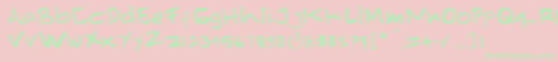 Primahandwrite Font – Green Fonts on Pink Background